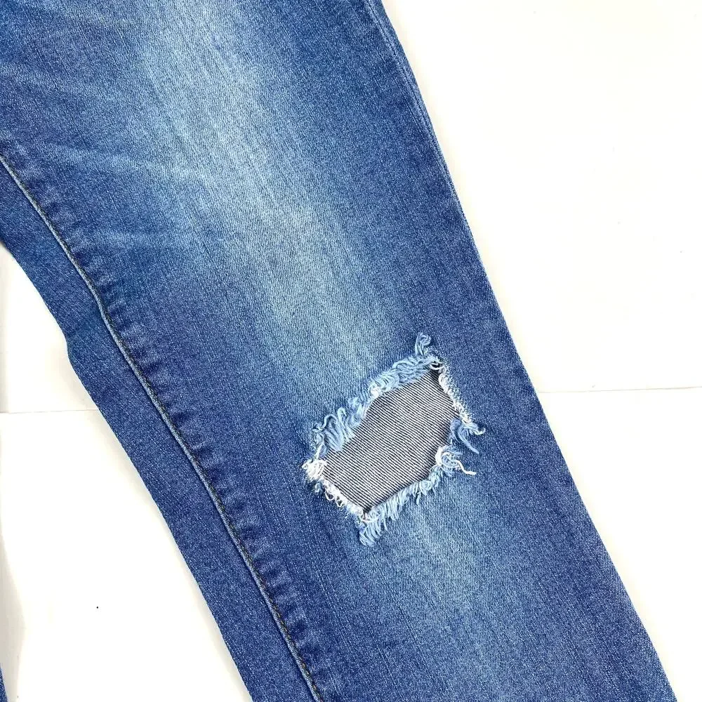 Forever 21 Distressed Jeans Low Rise Skinny Blue Life in Progress Womens Sz 25